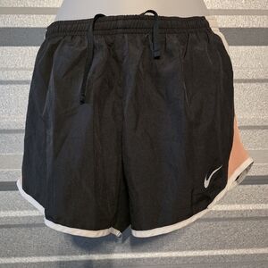 Nike Women's Black Shorts with Pink and White Trim